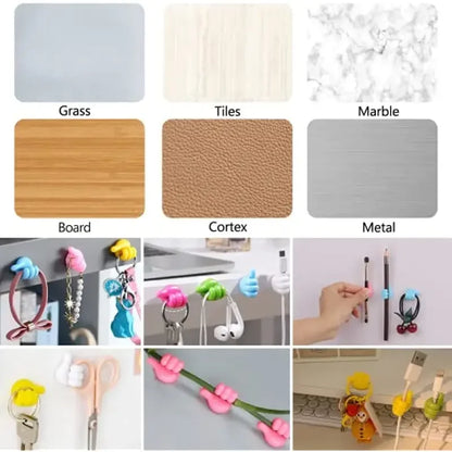 5/15pcs Cable Holder Clips Thumb Hook Wire Wall Hook Hanger Storage Cable Organizer For Earphone Line Mouse Wire