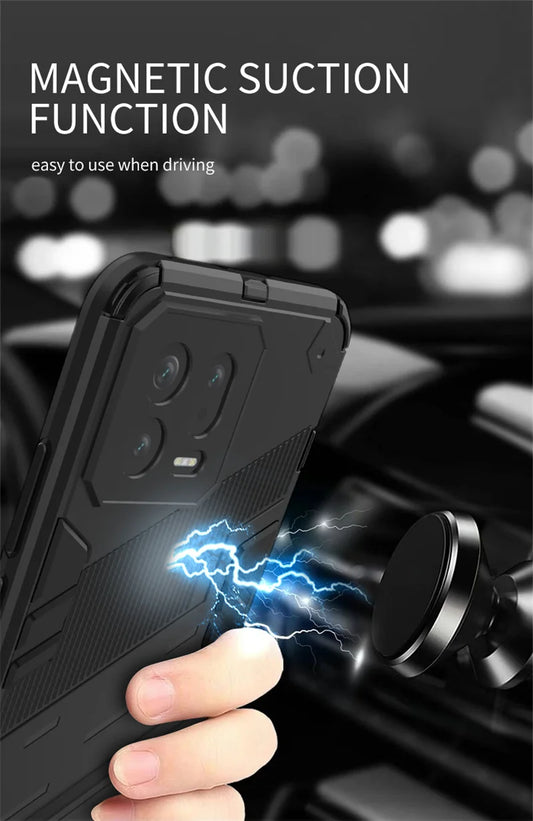 For Xiaomi Redmi Note 12 4G Case Armor Shockproof Kickstand Phone Case For Xiomi Redmi Note12 4g Car Magnetic Holder Back Cover