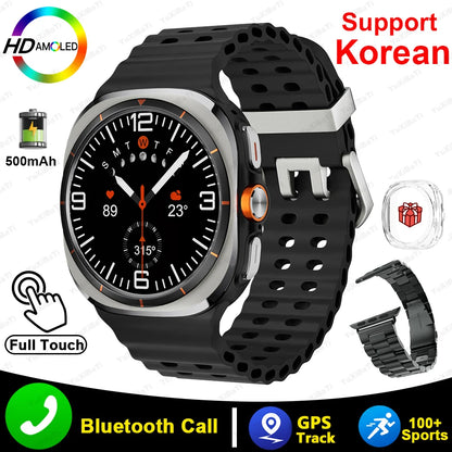 For Samsung Galaxy Watch 7 Ultra New GPS Track Smart Watch Men AMOLED Always Display Clock BT Talk NFC Sport Smartwatches Women