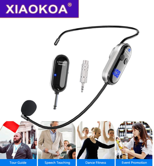 XIAOKOA Wireless Microphone UHF Wireless Mic System with LED Digital Display165 ft Range Microphone for Voice Amplifier