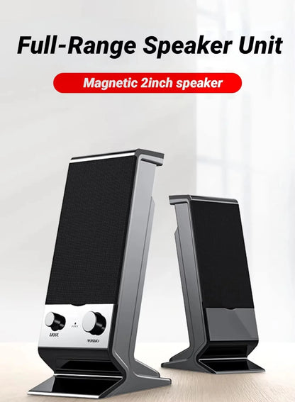 Computer Speaker with Volume Control and 3.5 Mm Audio Plug, USB-Powered Desktop Speaker，Compact and Delicate Laptop Speakers