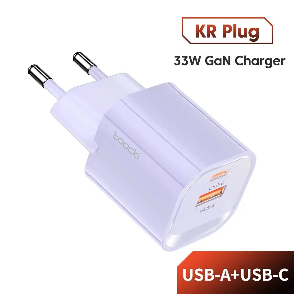 Toocki GaN USB Type C Charger Portable High Speed Charger for iPhone Xiaomi 13 Oneplus Realme PD3.0 QC3.0 PPS Cell Mobile Phone