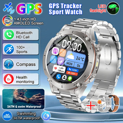 2025 New For Xiaomi Huaiwei Outdoor GPS Smart Watch Men HD AMOLED Screen Compass Waterproof Sport Call GPS Tracker SmartWatches