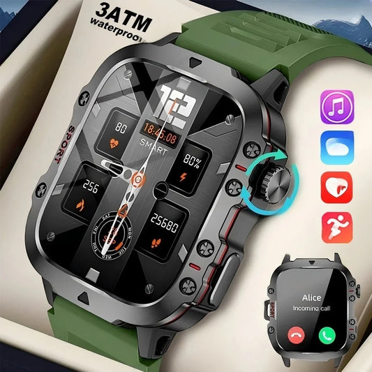 2025 Outdoor Smart Watch Men 2.01" Screen 3ATM Waterproof Watches Bluetooth Call Ai Voice Sport Smartwatch For Android IOS Phone