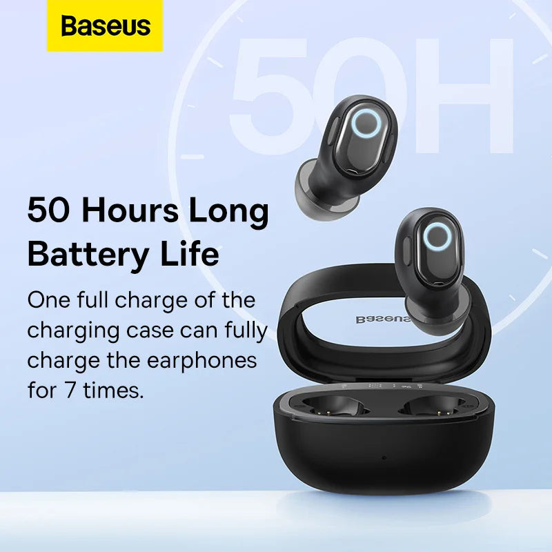 Baseus WM02 Plus Earbuds Wireless Bluetooth 5.3 Headphones LED Digital Display Earphones Touch Control headset Comfortable Wear
