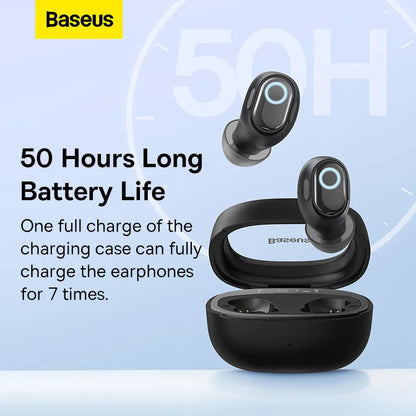 Baseus WM02 Plus Earbuds Wireless Bluetooth 5.3 Headphones LED Digital Display Earphones Touch Control headset Comfortable Wear