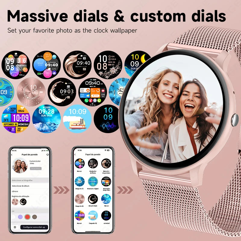 LIGE New 2025 Women Smart Watch Bluetooth Call Heart Rate Blood Oxygen Monitoring Waterproof Smartwatches Men Clock For XIAOMi