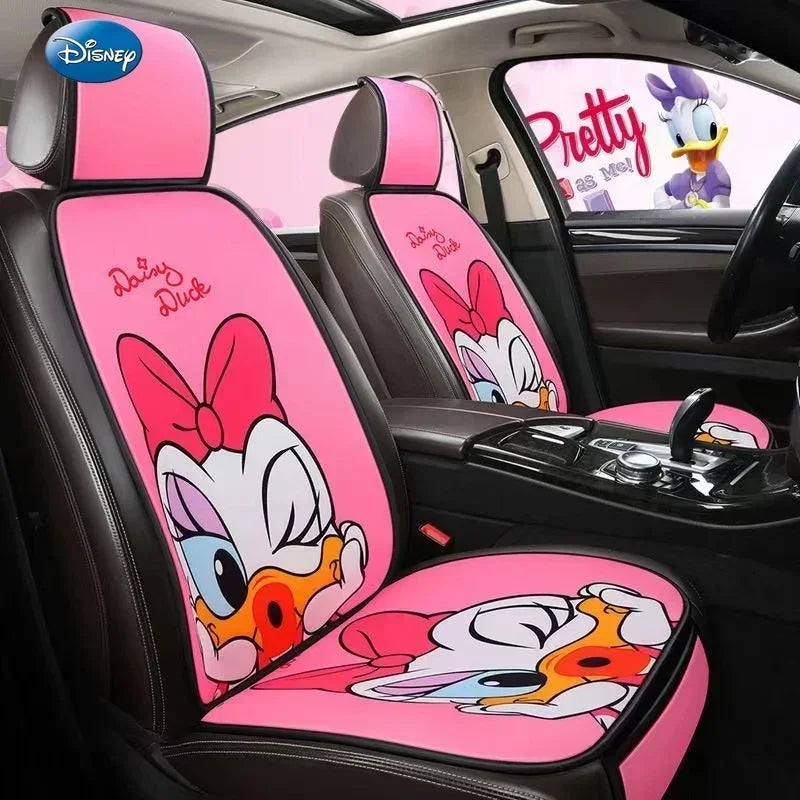 Disney Stitch Car Seat Covers 4PCS Universal Fit, Cute Cartoon Soft Protectors for Women Girls Auto Accessories, All-Season Dura