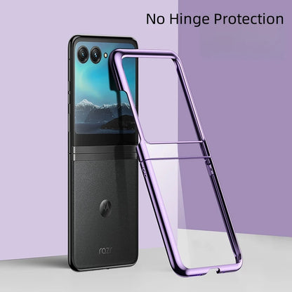 Luxury Transparent Plating Hard PC Flip Phone Case For Motorola Razr 60 50 40 Ultra Pro 2025 2024 Clear Shockproof Back Cover