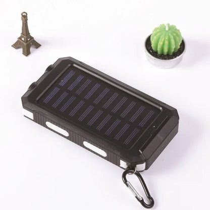 Power bank 20000mah Solar Panel Dual USB Power Bank Box SOS Light Flash Compass Power Cell Phone Fast Charger portable charger