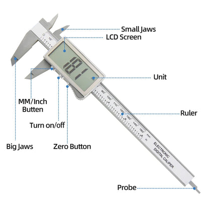 Digital Caliper Electronic Plastic Calipers Vernier Measuring Tools Carpentry Tool Ruler Large Screen Pachometer Digital Caliber