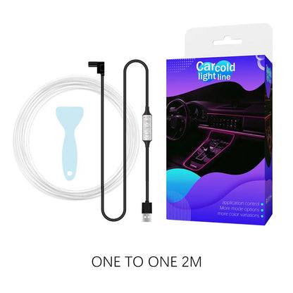 Neon light LED car indoor environment light strip kit accessories remote control car RGB decorative lights