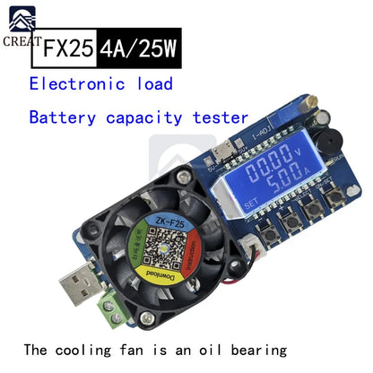Gaqqee 25W 35W 4A/5A Electronic Load Current Voltage Power Tester USB Protection LCD HD Display Adjustable Resistance Unloader