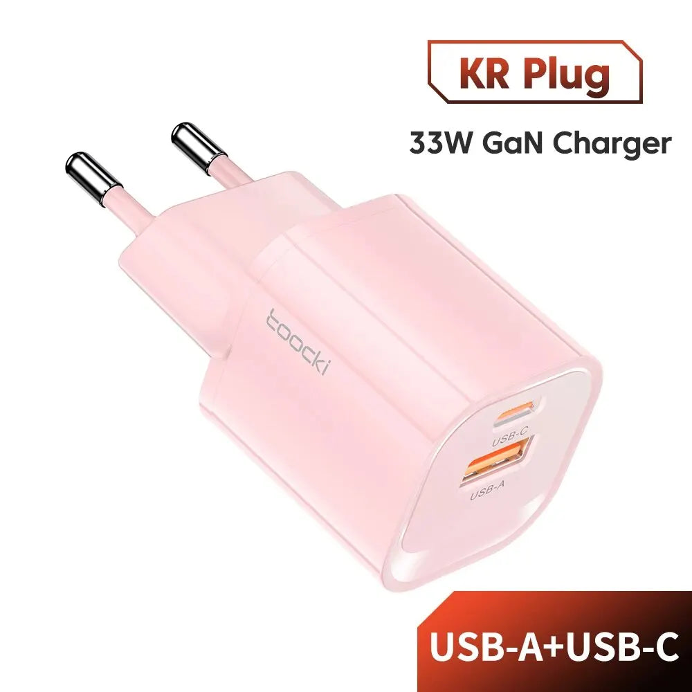 Toocki GaN USB Type C Charger Portable High Speed Charger for iPhone Xiaomi 13 Oneplus Realme PD3.0 QC3.0 PPS Cell Mobile Phone