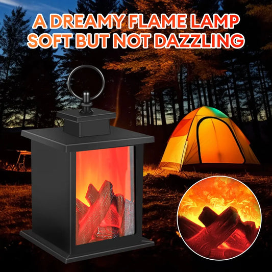 Christmas themed 3D decorative fake fireplace light creative LED flame night light battery night light Christmas decoration