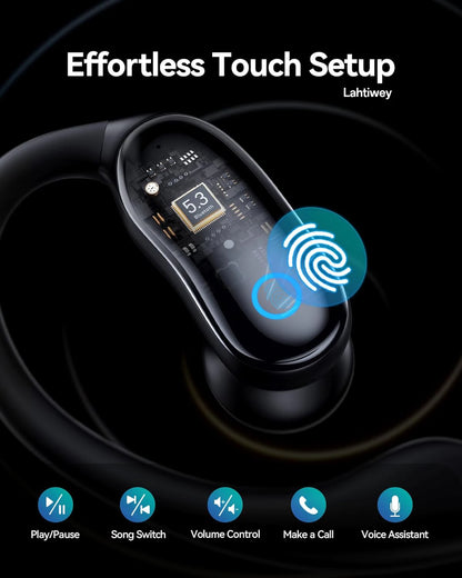 Ear Buds Wireless Earbuds 96hrs Playback Bluetooth Headphones IPX7 Waterproof Stereo Bass Over-Ear Earphones with Earhooks Mic