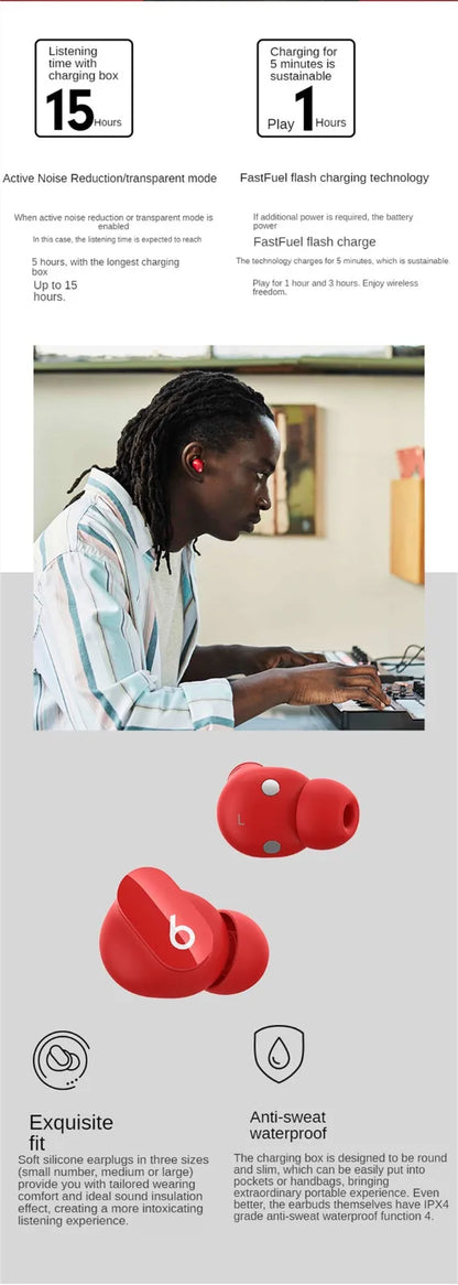 B-Eats Studio Buds Wireless Bluetooth Earbuds Noise Reduction Headset Ipx4 Waterproof Earphones Compatible With  Android