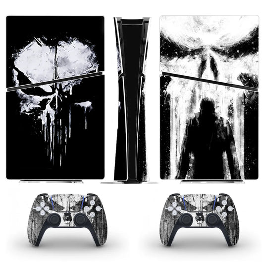 Ghost New PS5 Slim Digital Skin Sticker Protector Decal Cover for Console Controller PS5 Slim Sticker Vinyl