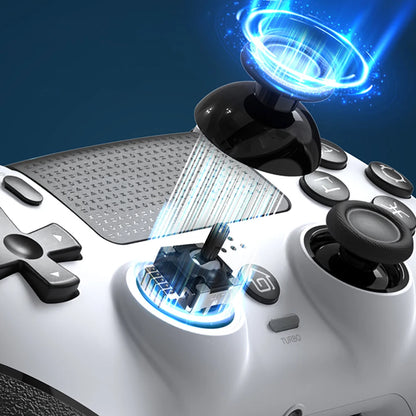 Gaming Controller 6 Axis Gyro Bluetooth-Compatible Macros Turbo Dual Vibration Hall Effect Joystick for PS4/PS4 Pro/PS4 Slim/PC