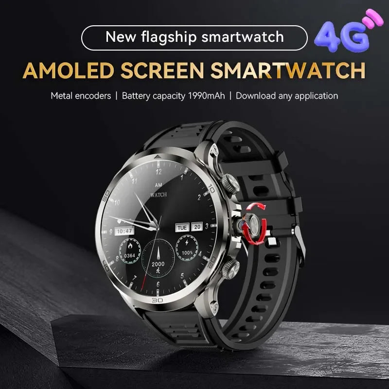 2025 NEW 4G Full Netcom H19 Smartwatch Android System 1.95 Inch 720*720 Amoled Screen 190° Rotating Camera Smart Watch GPS WIFI