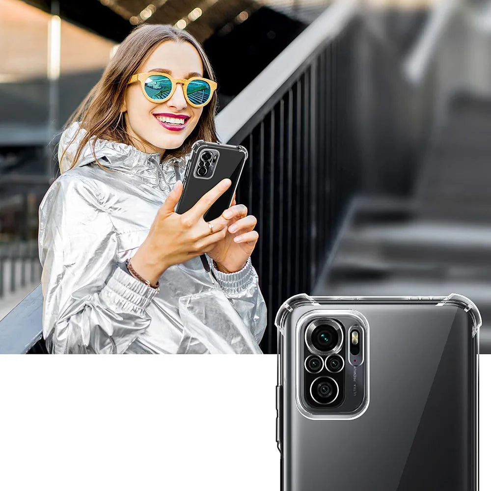 3D Airbag Shockproof Silicone Phone Case For Xiaomi Redmi Note 10 Pro Max Note 10s 10T 10 Pro 4G 5G Clear Ultra Thin Case Caqa
