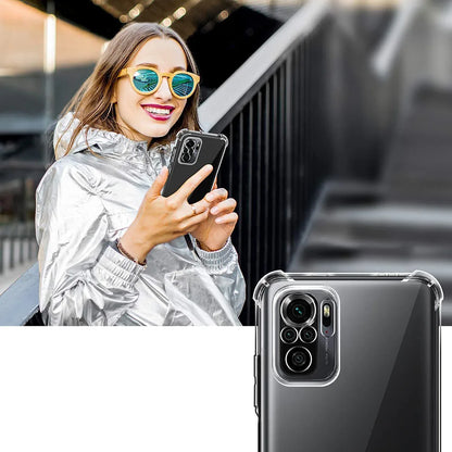 3D Airbag Shockproof Silicone Phone Case For Xiaomi Redmi Note 10 Pro Max Note 10s 10T 10 Pro 4G 5G Clear Ultra Thin Case Caqa