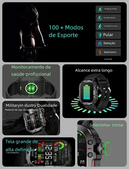 2025 Outdoor Smart Watch Men 2.01" Screen 3ATM Waterproof Watches Bluetooth Call Ai Voice Sport Smartwatch For Android IOS Phone
