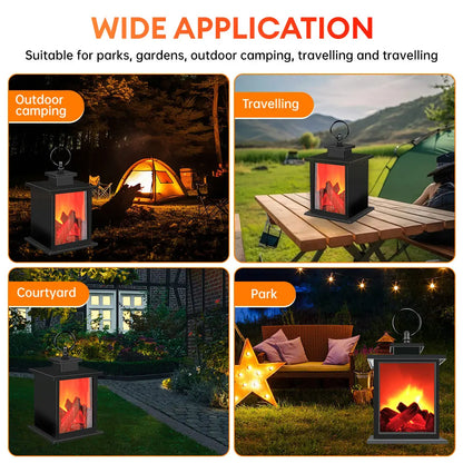Christmas themed 3D decorative fake fireplace light creative LED flame night light battery night light Christmas decoration