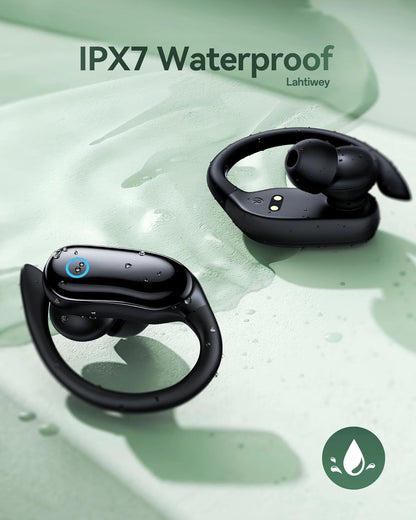 Ear Buds Wireless Earbuds 96hrs Playback Bluetooth Headphones IPX7 Waterproof Stereo Bass Over-Ear Earphones with Earhooks Mic