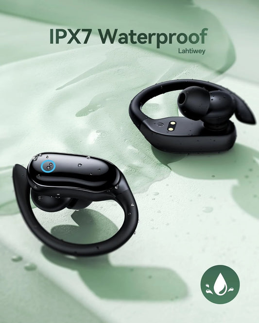 Ear Buds Wireless Earbuds 96hrs Playback Bluetooth Headphones IPX7 Waterproof Stereo Bass Over-Ear Earphones with Earhooks Mic
