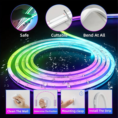 24V LED Strip Light Bluetooth Waterproof RGB Neon Light With Remote Control Music Sync DIY Bedroom Home Decoration Ambient Light