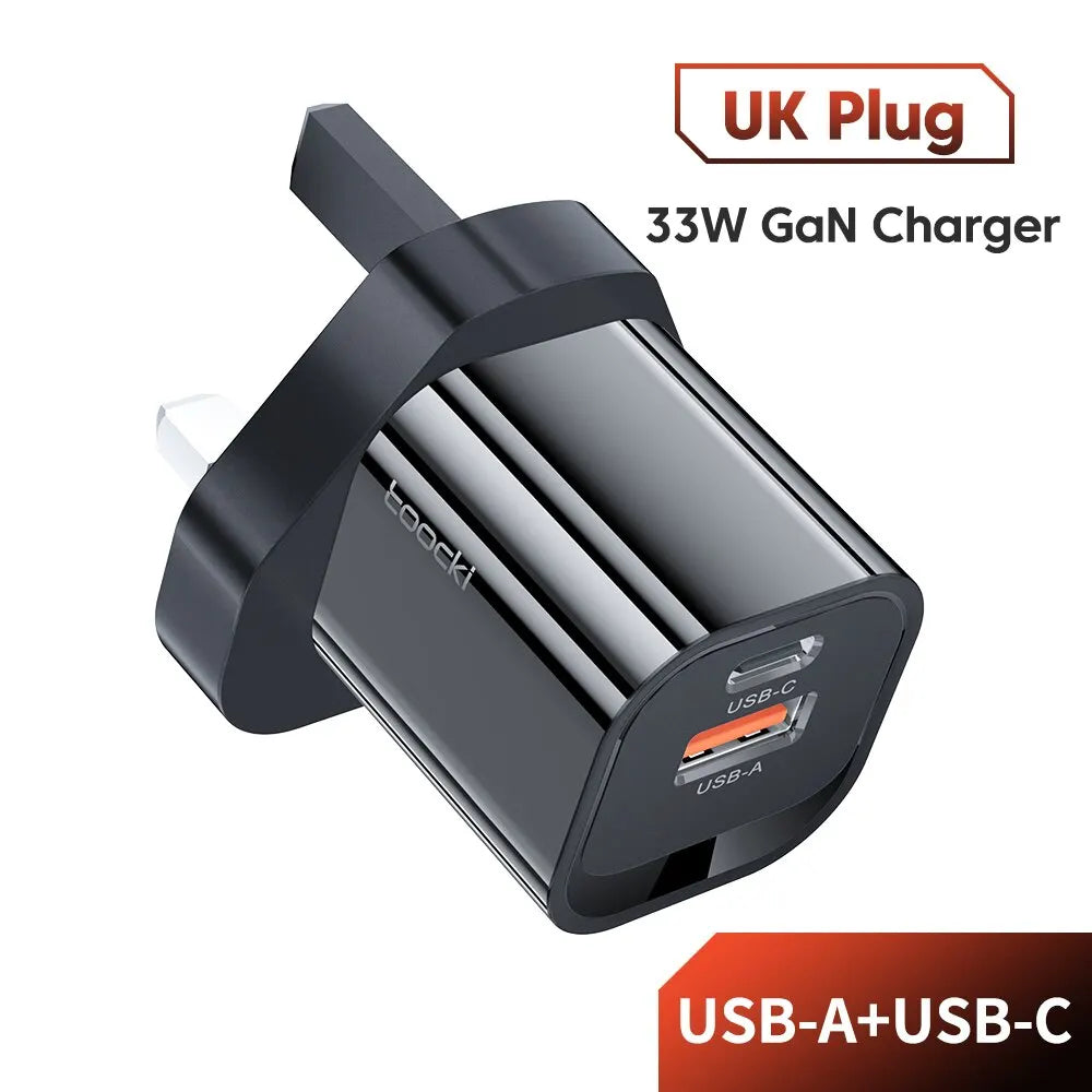 Toocki GaN USB Type C Charger Portable High Speed Charger for iPhone Xiaomi 13 Oneplus Realme PD3.0 QC3.0 PPS Cell Mobile Phone