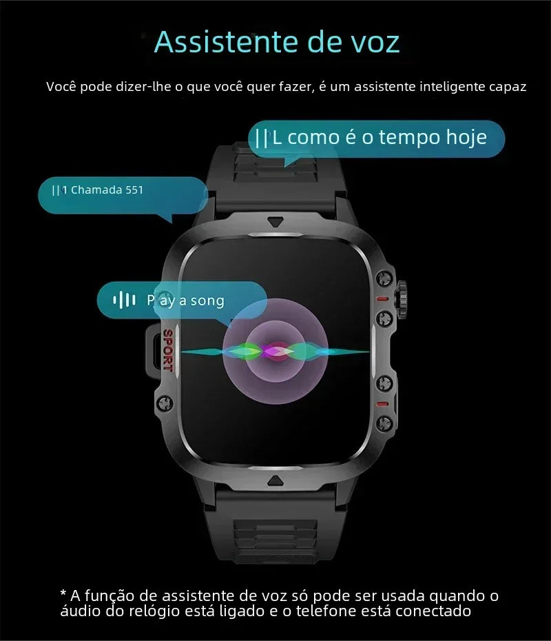 2025 Outdoor Smart Watch Men 2.01" Screen 3ATM Waterproof Watches Bluetooth Call Ai Voice Sport Smartwatch For Android IOS Phone