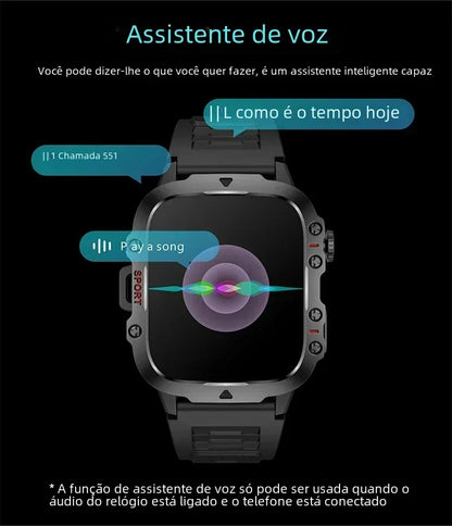 2025 Outdoor Smart Watch Men 2.01" Screen 3ATM Waterproof Watches Bluetooth Call Ai Voice Sport Smartwatch For Android IOS Phone