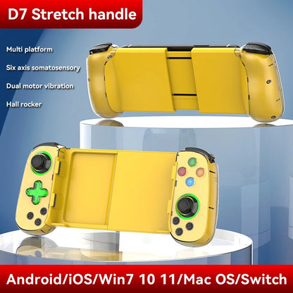 D7 Telescopic Mobile Phone Gamepad Bluetooth 5.0 Type-C Wireless Game Controller Joystick for Android/iPhone /Switch /PS4 /PC