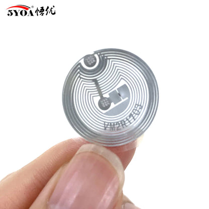 5YOA UID Wet Inlay Tag 25MM Rewritable Electronic RFID Clone 13.56Mhz 1K S50 Changeable Smart Chip Card NFC Replicator Copy