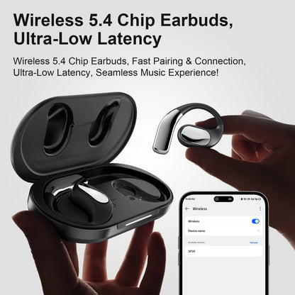 Ear Hook Wireless Earbuds ENC Noise Cancelling Bluetooth 5.4 Headphones Stereo Sound Sport Headset With Mic