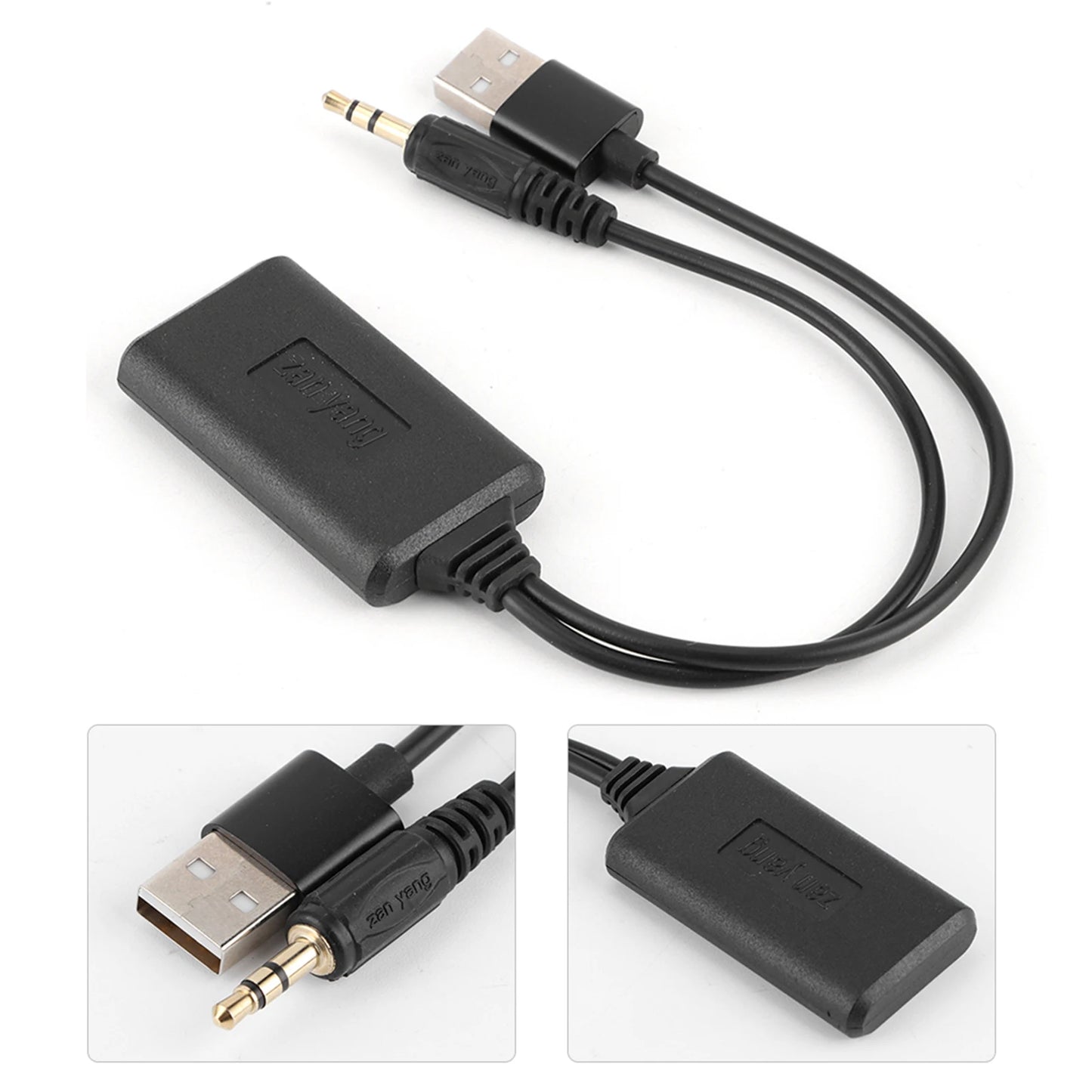 AUX Stereo Connector 3.5mm/0.14in Car AUX Audio Cable Wireless Bluetooth Receiver Adapter HIFI Stereo Music Auto Accessories
