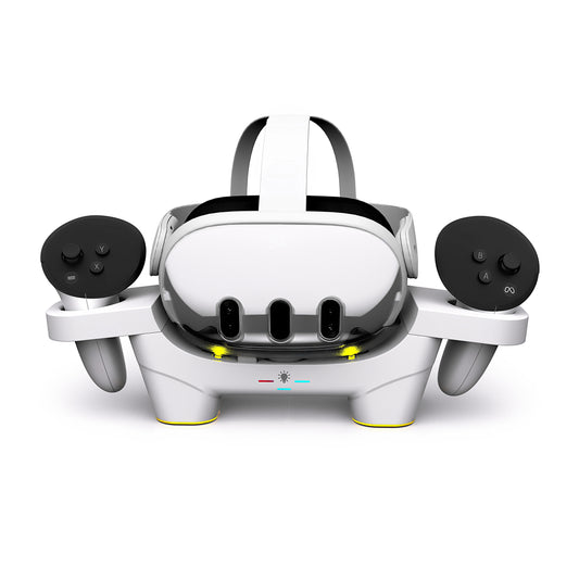 Fast Charging Dock for Meta Quest 3 with 4 Rechargeable Batteries , VR Charging Station with LED Light for Oculus Quest 3 DZ803