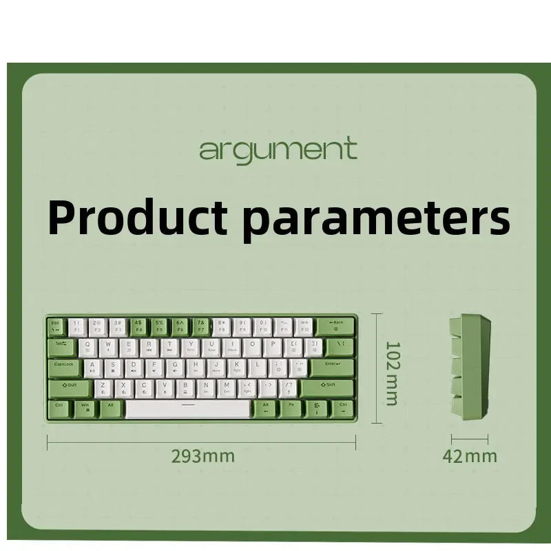 Wired mechanical keyboard 60% gamer bluetooth backlit Keyboards for tablet mini ergonomic  key board white